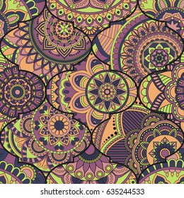 Patchwork pattern. Vintage decorative elements. Hand drawn background. Islam, Arabic, Indian, ottoman motifs. Perfect for printing on fabric or paper.
