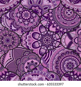 Patchwork pattern. Vintage decorative elements. Hand drawn background. Islam, Arabic, Indian, ottoman motifs. Perfect for printing on fabric or paper.