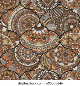 Patchwork pattern. Vintage decorative elements. Hand drawn background. Islam, Arabic, Indian, ottoman motifs. Perfect for printing on fabric or paper.