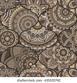 Patchwork pattern. Vintage decorative elements. Hand drawn background. Islam, Arabic, Indian, ottoman motifs. Perfect for printing on fabric or paper.