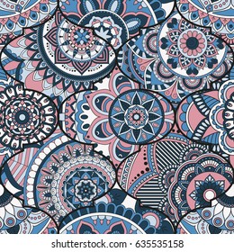 Patchwork pattern. Vintage decorative elements. Hand drawn background. Islam, Arabic, Indian, ottoman motifs. Perfect for printing on fabric or paper.