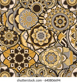 Patchwork pattern. Vintage decorative elements. Hand drawn background. Islam, Arabic, Indian, ottoman motifs. Perfect for printing on fabric or paper.