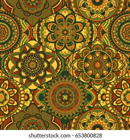 Patchwork pattern. Vintage decorative elements. Hand drawn background. Islam, Arabic, Indian, ottoman motifs. Perfect for printing on fabric or paper.