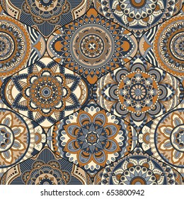 Patchwork pattern. Vintage decorative elements. Hand drawn background. Islam, Arabic, Indian, ottoman motifs. Perfect for printing on fabric or paper.