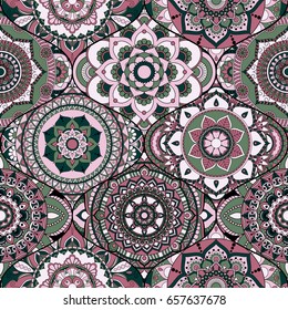 Patchwork pattern. Vintage decorative elements. Hand drawn background. Islam, Arabic, Indian, ottoman motifs. Perfect for printing on fabric or paper.