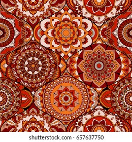 Patchwork pattern. Vintage decorative elements. Hand drawn background. Islam, Arabic, Indian, ottoman motifs. Perfect for printing on fabric or paper.