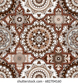 Patchwork pattern. Vintage decorative elements. Hand drawn background. Islam, Arabic, Indian, ottoman motifs. Perfect for printing on fabric or paper.