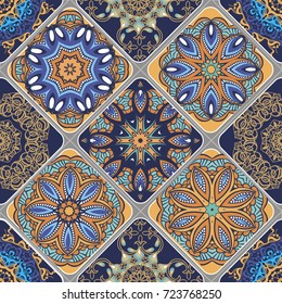 Patchwork pattern. Vintage decorative elements. Floral wallpaper. Decorative ornament for fabric, textile, wrapping paper. 