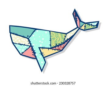 patchwork pattern whale