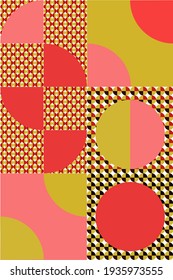 Patchwork pattern.Vector.Textile design. Image on white and colored background.