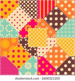  Patchwork print wallpaper background with different patterns quilting hobby craft handmade