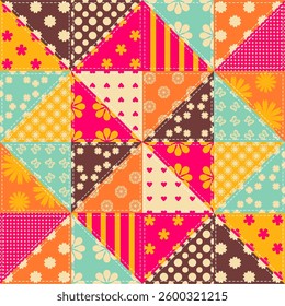  Patchwork print wallpaper background with different patterns quilting hobby craft handmade