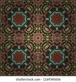Patchwork quilt pattern. Textile fabric paper print. Abstract hand drawn art, stylized floral doodle background in white, neutral and red colors. Colorful seamless pattern in mosaic style.
