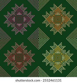 Patchwork Acolchado Ilustraciones Bordado Patrón de Tela Aguja Trabajo Puntada Sin Costura Geométrica Cultura Abstracta Decorativa Dibujado a Mano Tribal Impreso Línea de Plantilla Fondo de pantalla Cultura Bordado Costura
