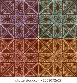 Patchwork Acolchado Ilustraciones Bordado Patrón de Tela Aguja Trabajo Puntada Sin Costura Geométrica Cultura Abstracta Decorativa Dibujado a Mano Tribal Impreso Línea de Plantilla Fondo de pantalla Cultura Bordado Costura

