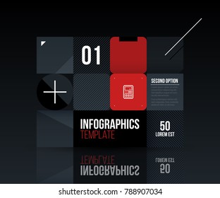Patchwork rectangle template in dark corporate style on black background