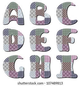 Patchwork Scrapbook Alphabet Part 1 Stock Vector (Royalty Free ...