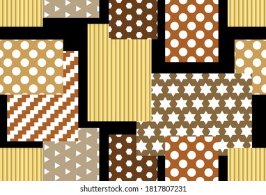 Patchwork seamless pattern with geometric ornaments.Stylish print for fabric and textile.EPS10 Illustration.