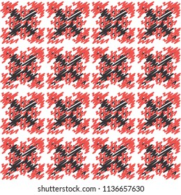 Patchwork seamless pattern. Ikat textile print. Vector fashion background