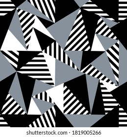 Patchwork seamless triangle pattern with geometric ornaments.Stylish print for fabric  and textile.EPS10 Illustration.