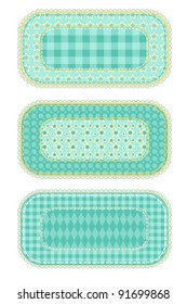 Patchwork set. Green and yellow. Vector illustration.