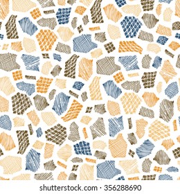 Patchwork. Stains Seamless Pattern. Hand Drawn Doodle Spots - Vector illustration