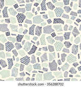 Patchwork. Stains Seamless Pattern. Hand Drawn Doodle Spots - Vector illustration