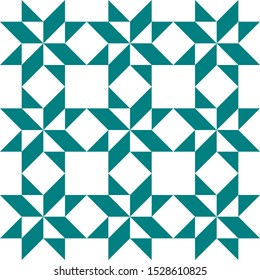 Patchwork Star Seamless Pattern, Quilt Vector Design