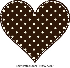 Patchwork technique heart with polka dot pattern