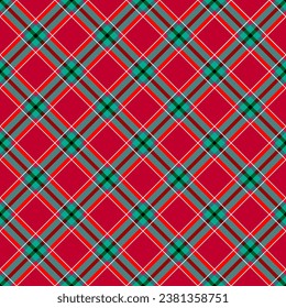 Patchwork textile pattern. Seamless plaid design background. Merry Christmas cozy pattern.