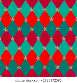 Patchwork textile pattern. Seamless plaid design background. Merry Christmas cozy pattern.