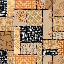 Patchwork Textile Pattern. Seamless Quilting Design Background.