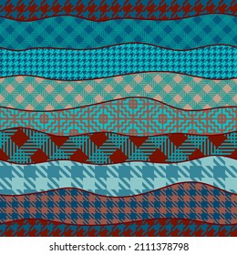 Patchwork textile pattern. Seamless quilting design background.