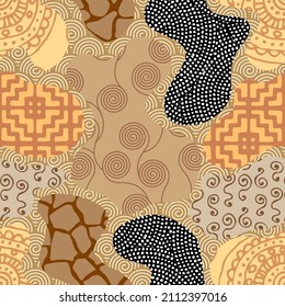 Patchwork textile pattern. Seamless quilting design background.