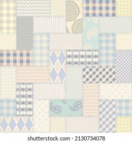 Patchwork textile pattern. Seamless quilting design background.