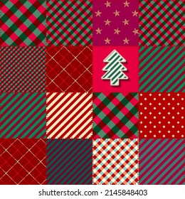 Patchwork textile pattern. Seamless quilting design background.