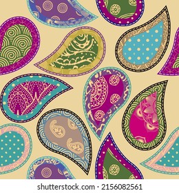 Patchwork textile pattern. Seamless quilting design background.