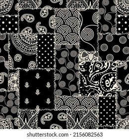 Patchwork textile pattern. Seamless quilting design background.