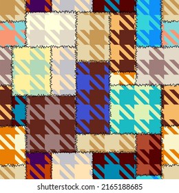 Patchwork textile pattern. Seamless quilting design background.
