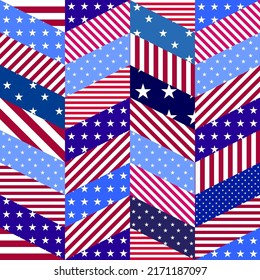 Patchwork textile pattern. Seamless quilting design background.