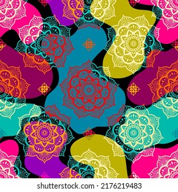 Patchwork textile pattern. Seamless quilting design background.
