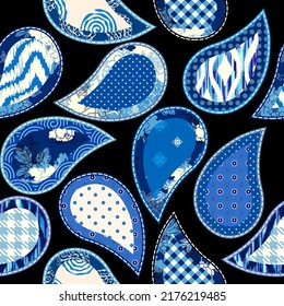 Patchwork textile pattern. Seamless quilting design background.