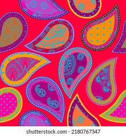 Patchwork textile pattern. Seamless quilting design background.