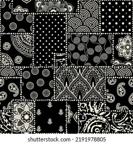 Patchwork textile pattern. Seamless quilting design background.