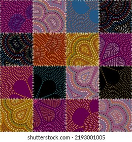 Patchwork textile pattern. Seamless quilting design background.