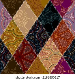 Patchwork textile pattern. Seamless quilting design background.