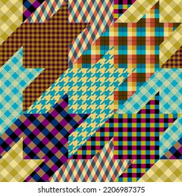 Patchwork textile pattern. Seamless quilting design background.