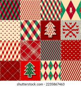 Patchwork textile pattern. Seamless quilting design background.