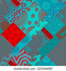Patchwork textile pattern. Seamless quilting design background.