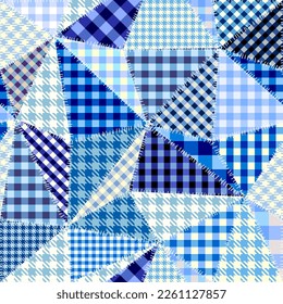 Patchwork textile pattern. Seamless quilting design background.
